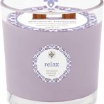 Seeking Balance Wood Wick Spa Candle Aromatherapy Candles, 12-Ounce, Relax: Geranium Lavender