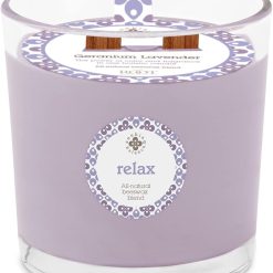 Seeking Balance Wood Wick Spa Candle Aromatherapy Candles, 12-Ounce, Relax: Geranium Lavender