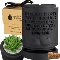 Candle Planter Triple Purpose Romantic, Aromatherapy Candles - Natural Soy 
Wax, Long-Lasting 50-Hour Burn, Sandalwood Scents - Gifts for Him, Her, 
Couple, Husband and Wife Birthday Gift Ideas